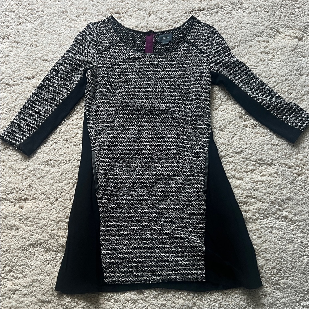 Maeve Black and White Long Sleeve Dress, M